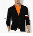 classic design V neck argyle cardigan mens intarsia sweater  1