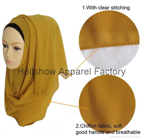 Wholesale Top Quality Plain Chiffon Muslim Hijab Scarf 5