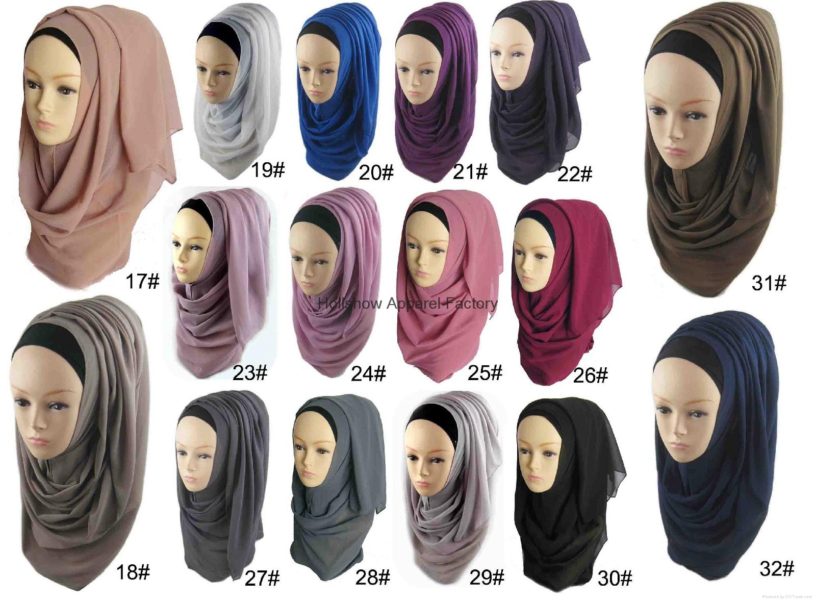 Wholesale Top Quality Plain Chiffon Muslim Hijab Scarf