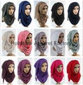 Best Selling Muslim Women Fashion Elastic Plain Cotton Jersey Hijab 