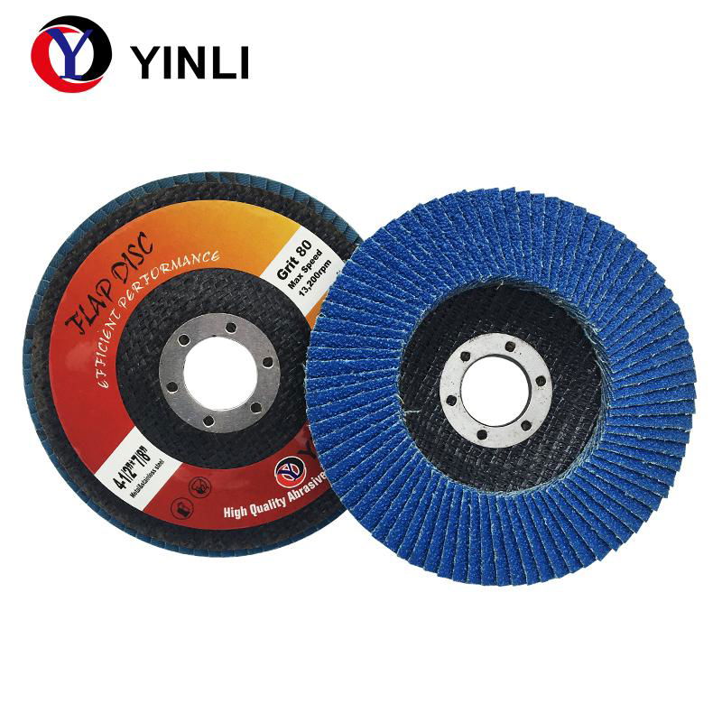 4''*5/8''Abrasive Zirconia flap disc grit 80 for stainless steel