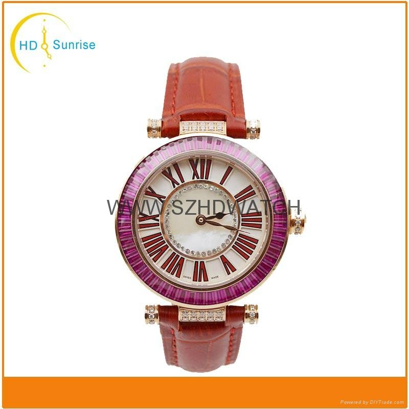 Wholesale high quality custom luxury vogue leather quartz watch