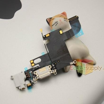 USB Charging Port Dock Connector Flex Cable for iPhone 6 White Color 2