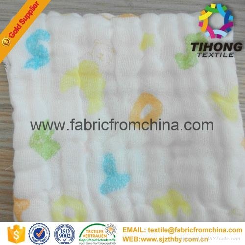 100% cotton printed muslin baby cloth fabric 2