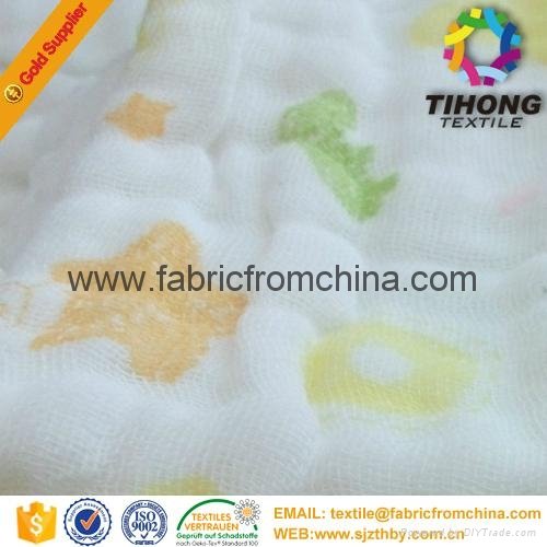100% cotton printed muslin baby cloth fabric 3