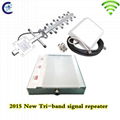 2015 hotsale  2g 3g 4g pico tri band mobile signal repeater 1