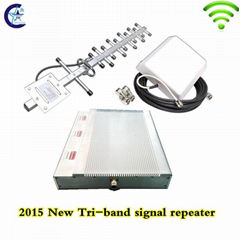 2015 hotsale  2g 3g 4g pico tri band mobile signal repeater