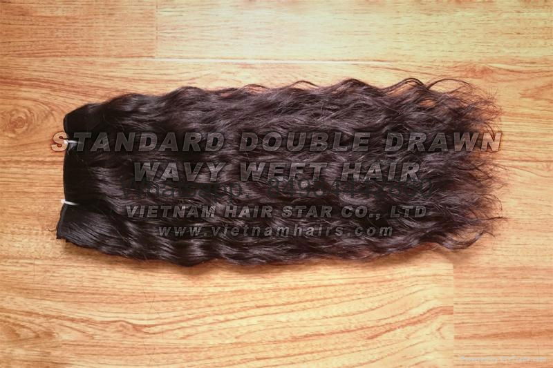 Wholesale price Vietnamese wavy/curly machine weft hair 2016