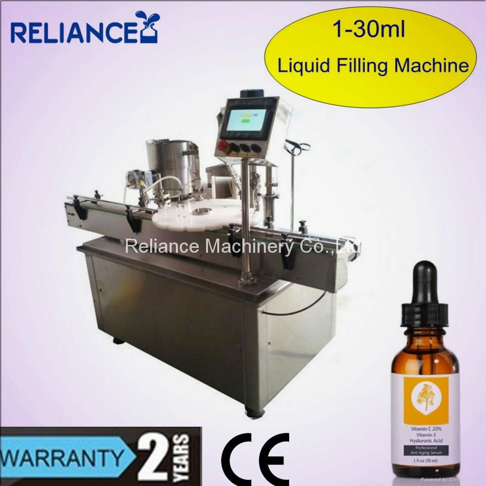 1 Oz amber glass dropper bottle filling labeling machine for e-liquid oil