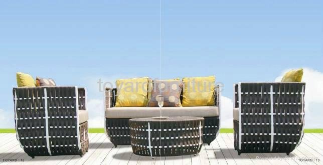 Outdoor leisure rattan wicker furniture patio sofa set 2