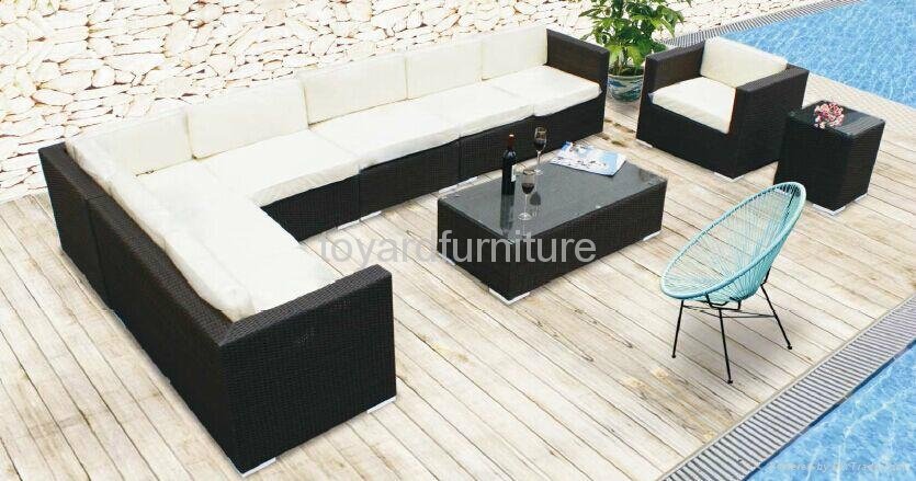 Outdoor leisure rattan wicker furniture patio sofa set 3