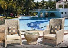 High Back Rattan Wicker Hotel Lobby Leisure Chair