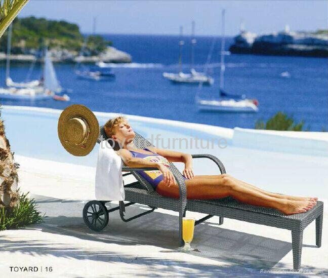 Hotel Outdoor  Beach Swimming Pool Furniture Textilenen Beach Chair Sun Lounger 3