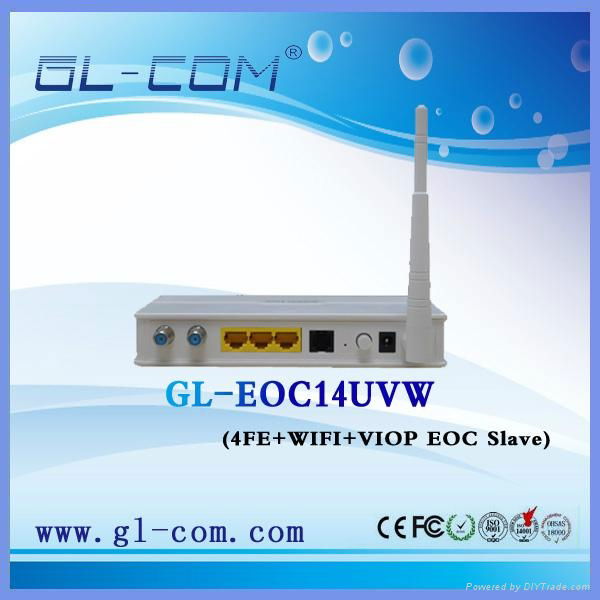 Best seller Four Ethernet Cable Modem EoC Slave EoC Master with WIFI Antenna