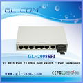 7 fiber +1 RJ45 single port ethernet switch Series- Port isolation 1