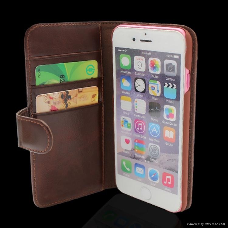 genuine leather flip cover for iphone 6s /6 plus 3