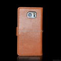 top quality brown genuine leather for samsung galaxy note 5 case 3