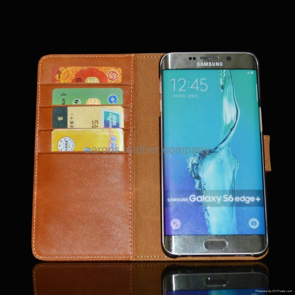 real cow leather wallet case for s6 edge 5