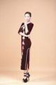 Chinese tradional Vintage Beaded Velvet Cheongsam qipao evening dress 2