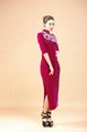 chinese tradtional velvet cheongsam long sleeve dress party dress 1