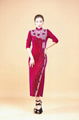 chinese tradtional velvet cheongsam long sleeve dress party dress 2