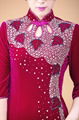 chinese tradtional velvet cheongsam long sleeve dress party dress 3