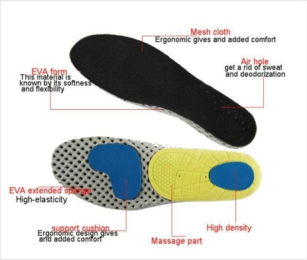 blood circulation eva latex sport shoe insert 2