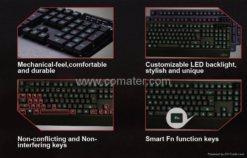 2015 latest Mechanical Gaming keyboard with  LED backlit 2