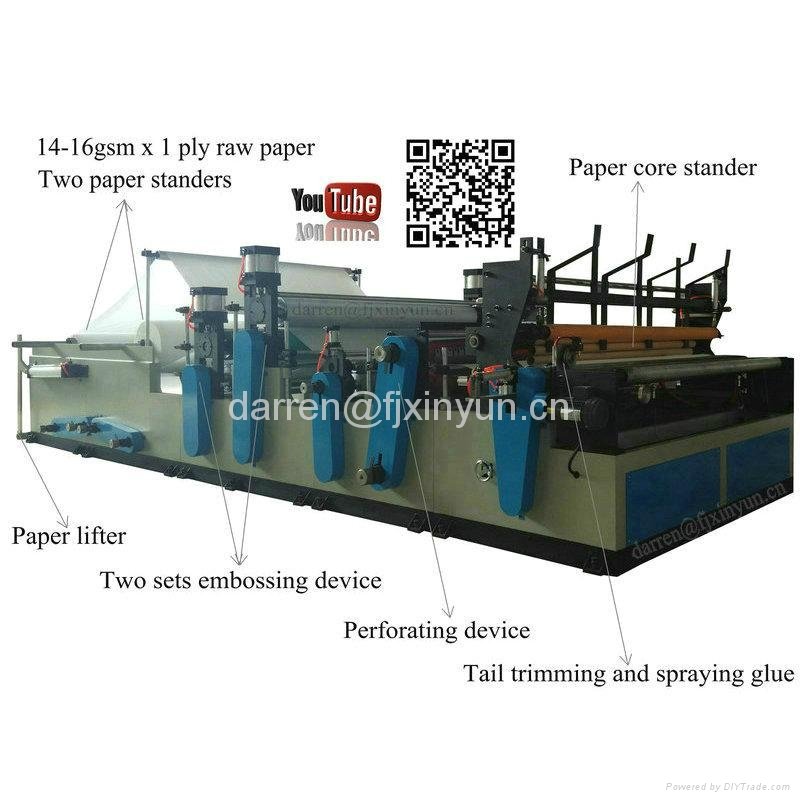 Automatic rewinding perforating small toilet paper roll making machine 3