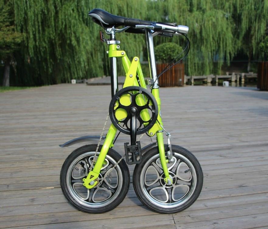 批发一秒折叠自行车14寸   高碳钢单速 2