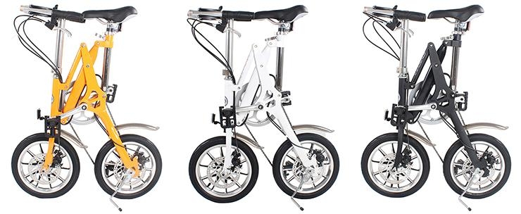 批發一秒折疊自行車14寸 高碳鋼變速 3
