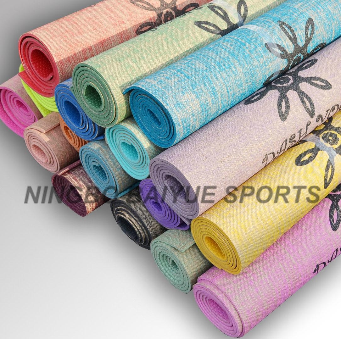 Eco Friendly Natural Rubber Jute Yoga Mat BAIYUE (China Manufacturer