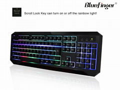 USB Rainbow backlit wired gaming keyboard and mouse combo