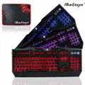 USB Adjustable colored Backlit LED Gaming Keyboard for Laptop Desktop 5