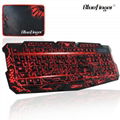 Three Adjustable Color Backlit Keyboard with Cool Crack Pattern