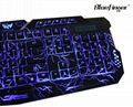 Three Adjustable Color Backlit Keyboard with Cool Crack Pattern 3