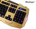 USB Wired Gloden Colored backlit Gaming Keyboard and Mouse Combo Set 4