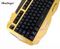 USB Wired Gloden Colored backlit Gaming Keyboard and Mouse Combo Set 2