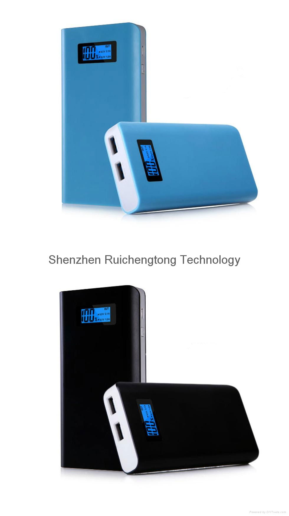 2015 newest high quality LCD display 18650 battery 10000mAh mobile power bank 2