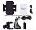 Qi magnetic induction wireless car charger 3 coils car mount 4