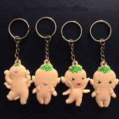 Professional custom PVC 3D soft rubber key chain advertising key ring hangs