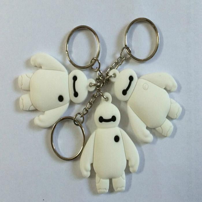 Professional custom PVC 3D soft rubber key chain advertising key ring hangs 4