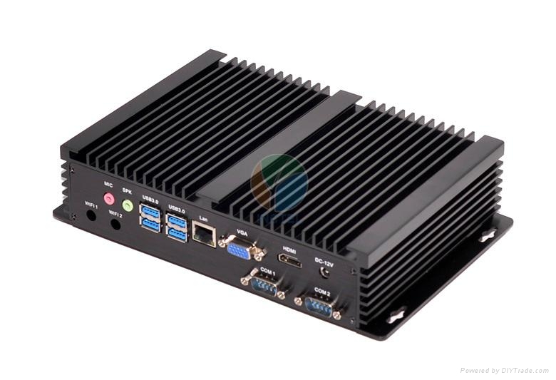 Embedded Industrial Fanless Mini PC Terminal Intel i3 4010u with 2 COM