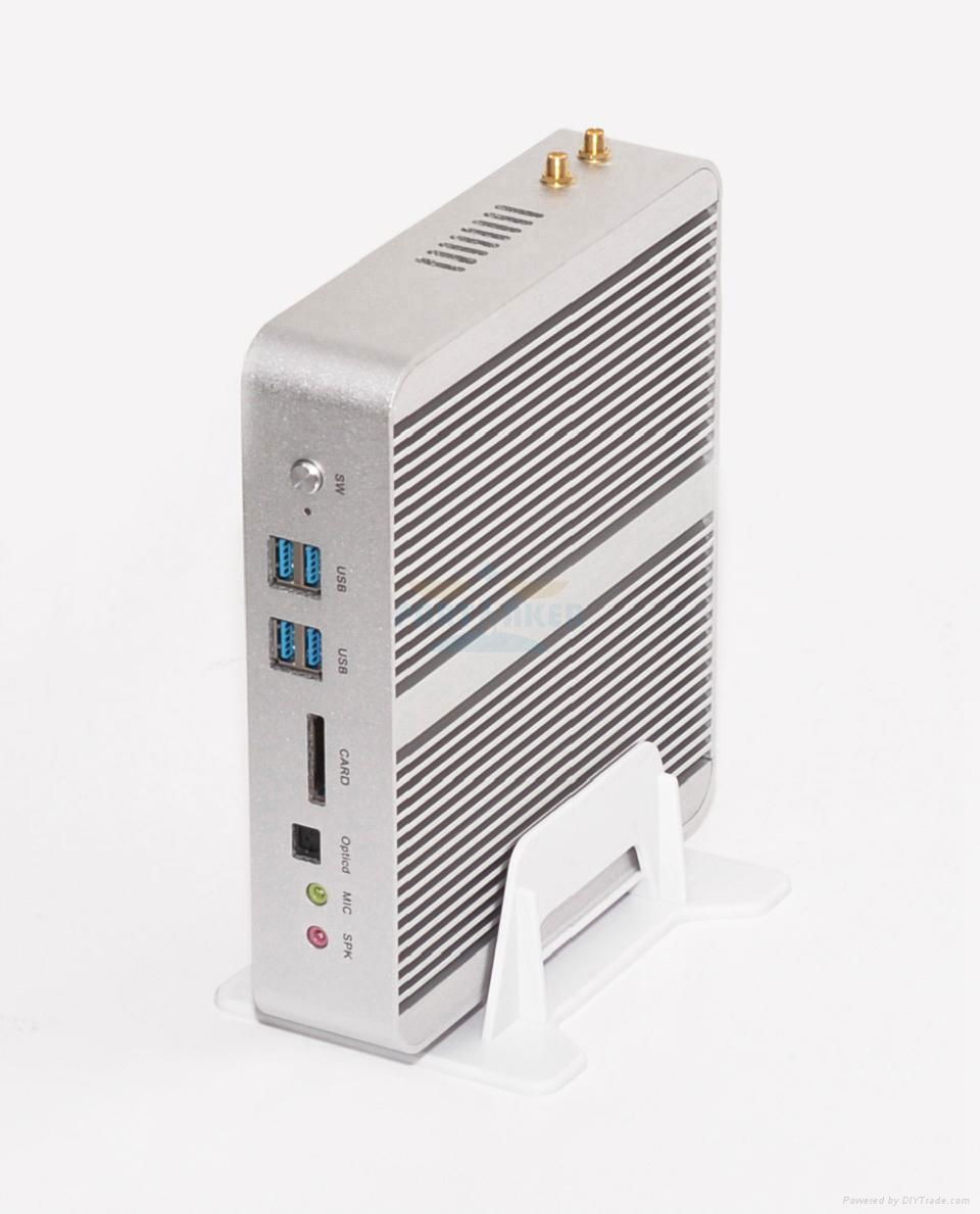 Fanless Broadwell Intel Core i5 5200u HD 5500 4K Mini ITX R   ed Case Windows PC 3