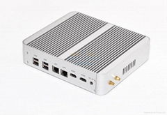 Fanless Broadwell Intel Core i5 5200u HD 5500 4K Mini ITX R   ed Case Windows PC