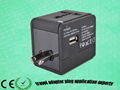 Worldwide travel adapter with dual USB charger 5