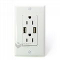 Fast shipping Hight Quality GFCI Receptacle USB Wall Outlet Sockets 