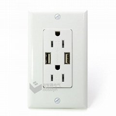 Fast shipping Hight Quality GFCI Receptacle USB Wall Outlet Sockets 