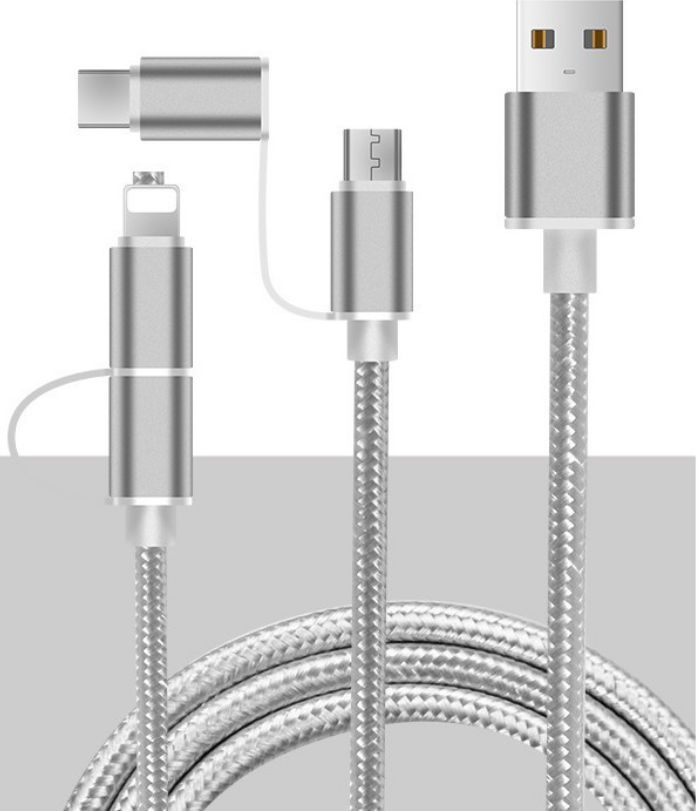 New Aluminium Alloy Micro USB Cable Nylon Braided USB Cable Two In One USB Cable 4