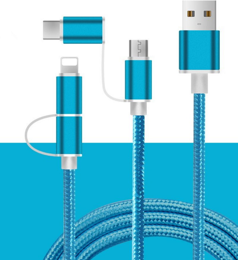 New Aluminium Alloy Micro USB Cable Nylon Braided USB Cable Two In One USB Cable 5